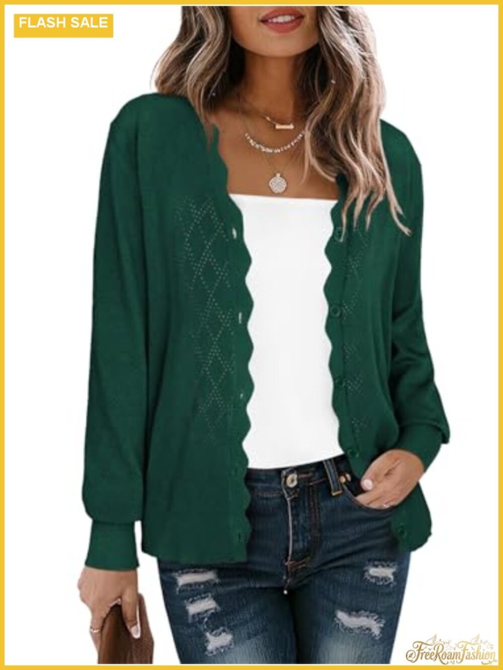 Women's V-Neck Button Down Cardigan Lightweight Knit Sweater